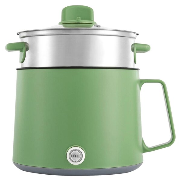 Pentola elettrica, doppia potenza, design compatto, colore verde