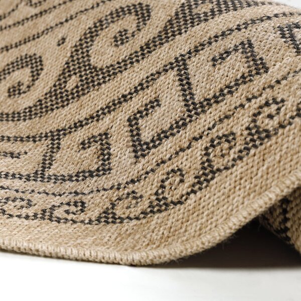 Tappeto rotondo per esterni nero e beige ø 120 cm Comilla - Ayyildiz Carpets