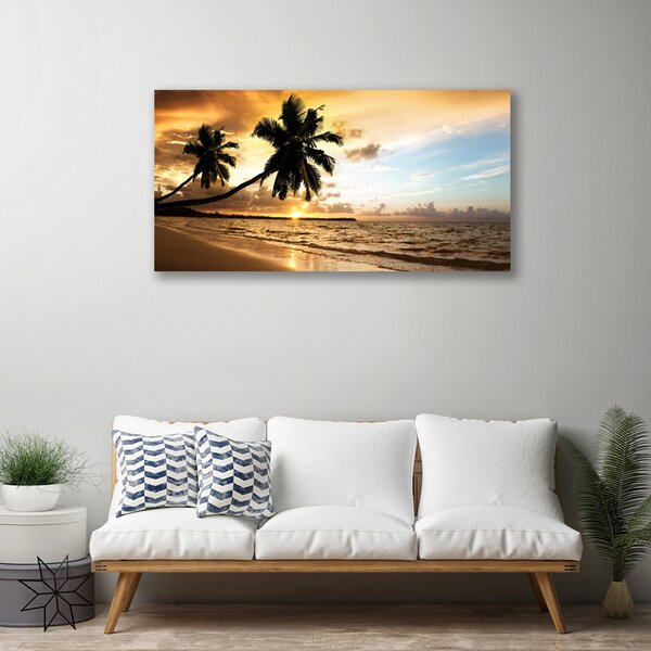 Quadro su tela Paesaggio della spiaggia delle palme 100x50 cm