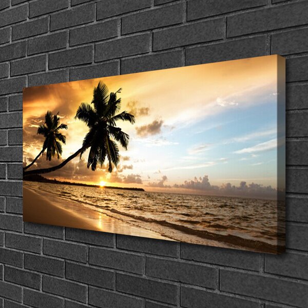 Quadro su tela Paesaggio della spiaggia delle palme 100x50 cm