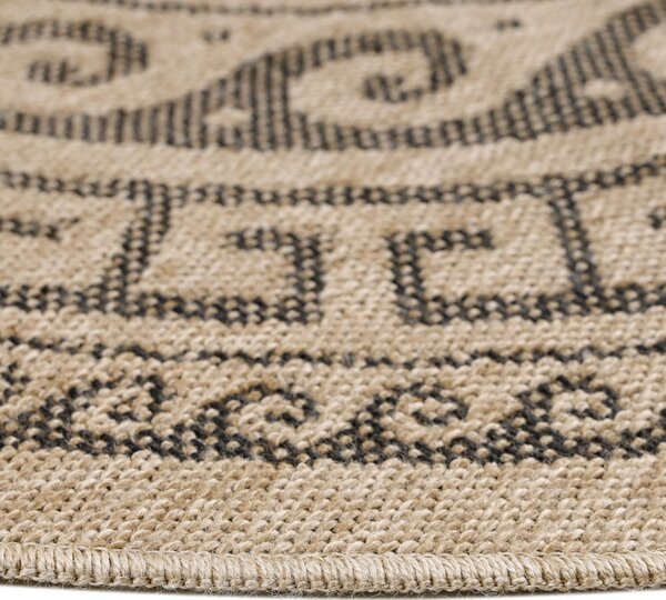 Tappeto rotondo per esterni nero e beige ø 120 cm Comilla - Ayyildiz Carpets