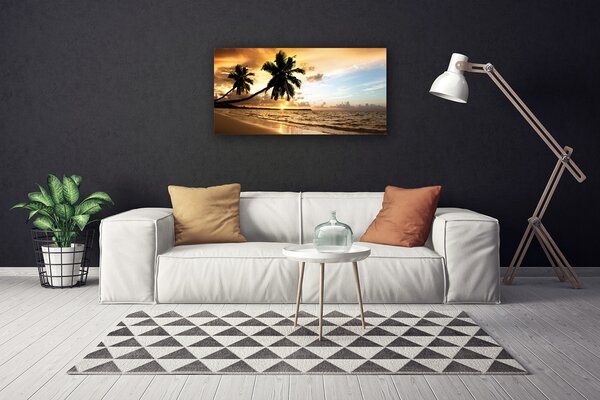 Quadro su tela Paesaggio della spiaggia delle palme 100x50 cm