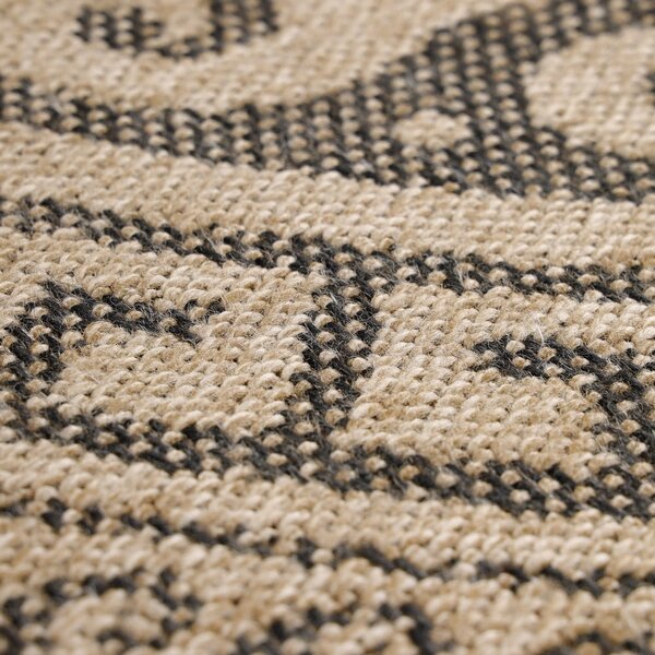 Tappeto rotondo per esterni nero e beige ø 120 cm Comilla - Ayyildiz Carpets