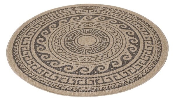 Tappeto rotondo per esterni nero e beige ø 120 cm Comilla - Ayyildiz Carpets
