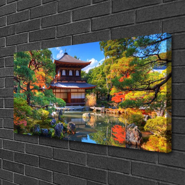 Quadro su tela Paesaggio del giardino del Giappone 100x50 cm