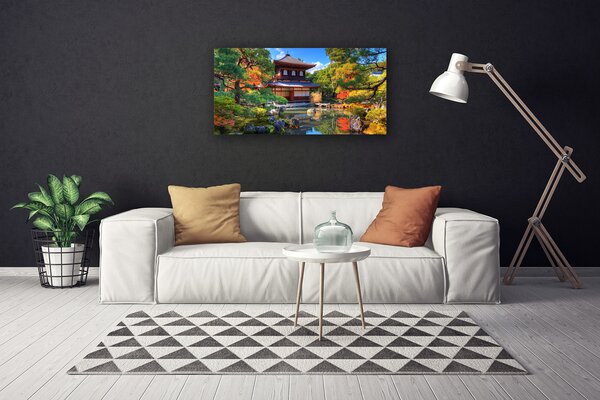 Quadro su tela Paesaggio del giardino del Giappone 100x50 cm