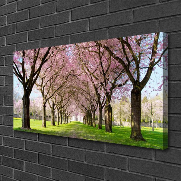 Quadro su tela Percorso dell'albero della natura 100x50 cm