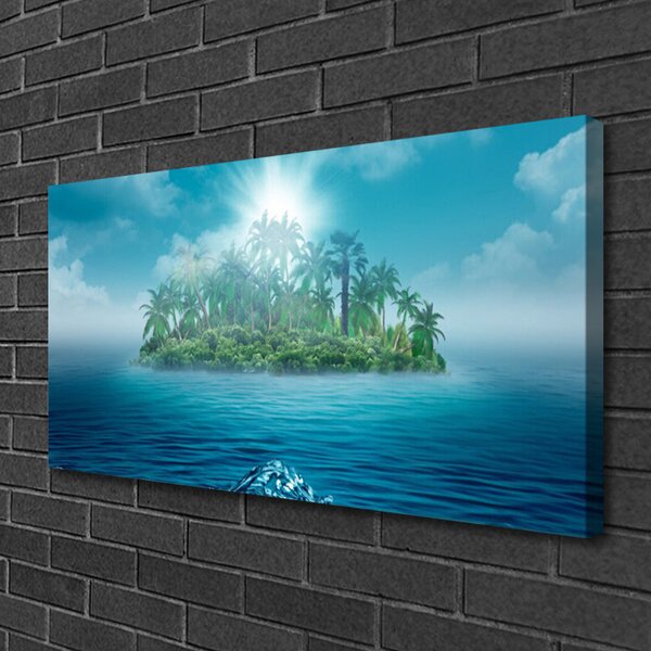 Quadro su tela Isola del paesaggio marino 100x50 cm