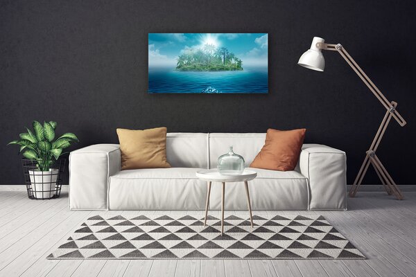 Quadro su tela Isola del paesaggio marino 100x50 cm