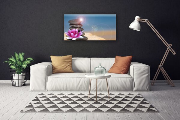 Quadro stampa su tela Fiore di loto a fungo 100x50 cm