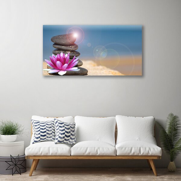 Quadro stampa su tela Fiore di loto a fungo 100x50 cm