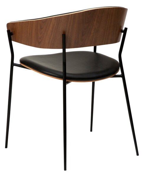 Sedia da pranzo nera/colore naturale scuro con braccioli Crib – DAN-FORM Denmark