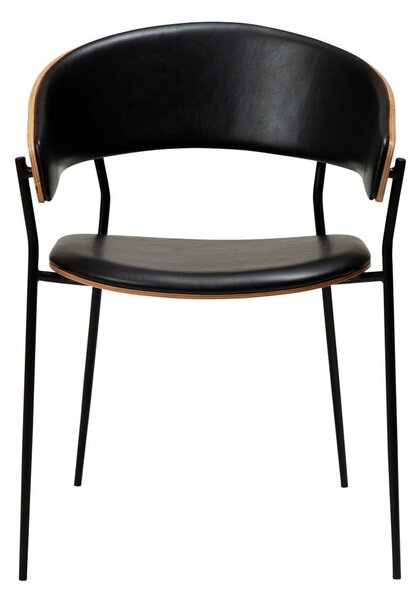 Sedia da pranzo nera/colore naturale scuro con braccioli Crib – DAN-FORM Denmark