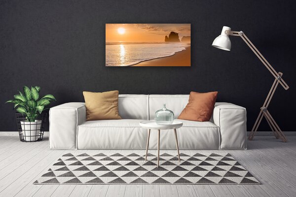 Quadro su tela Paesaggio del sole della spiaggia del mare 100x50 cm