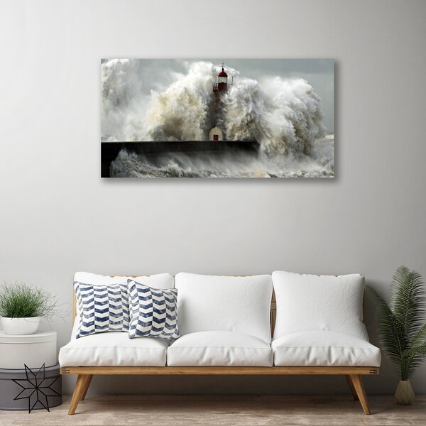 Quadro su tela Paesaggio del faro 100x50 cm