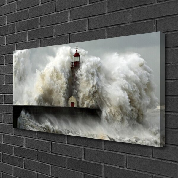 Quadro su tela Paesaggio del faro 100x50 cm