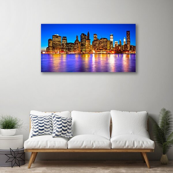 Quadro su tela Case dei grattacieli della città 100x50 cm
