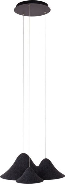 Lampadario a LED BELLMOND nero-grigio 21 W, bianco caldo, 1058 lm, feltro, dimensioni: 200 x 60 x 53 cm, IP20, Maxlight