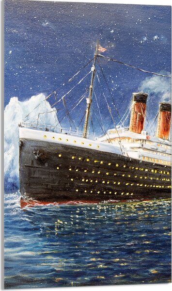 Piastra di copertura del piano cottura 30x52 Piastra di copertura del piano cottura in Vetroceramica alzatina in vetro tagliere decorativo, Titanic Sea