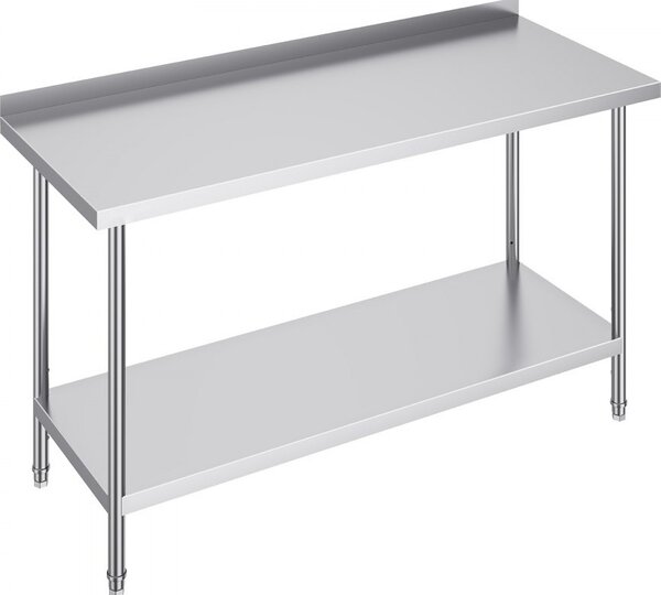 Tavolo da lavoro in acciaio inox - Tavolo da cucina per la preparazione dei cibi - 610x1524mm - Tavolo da cucina professionale - Robusto tavolo da cucina per la ristorazione e l'uso domestico