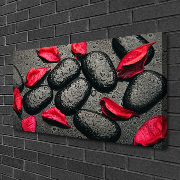 Quadro su tela Petali Pietre Art 100x50 cm
