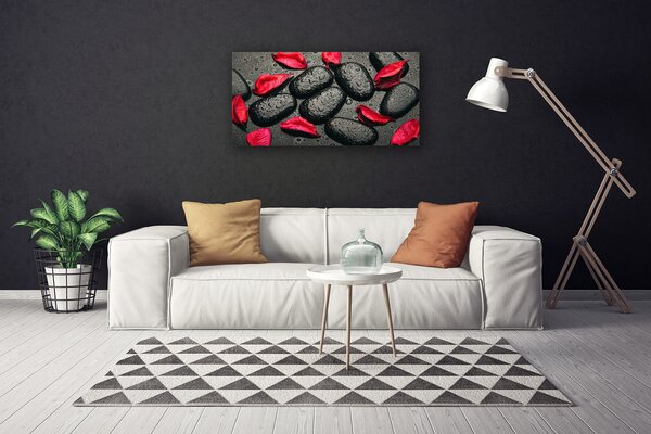 Quadro su tela Petali Pietre Art 100x50 cm