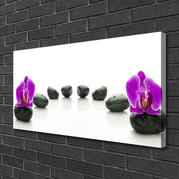 Quadro su tela Fiore di ciottoli di orchidee 100x50 cm