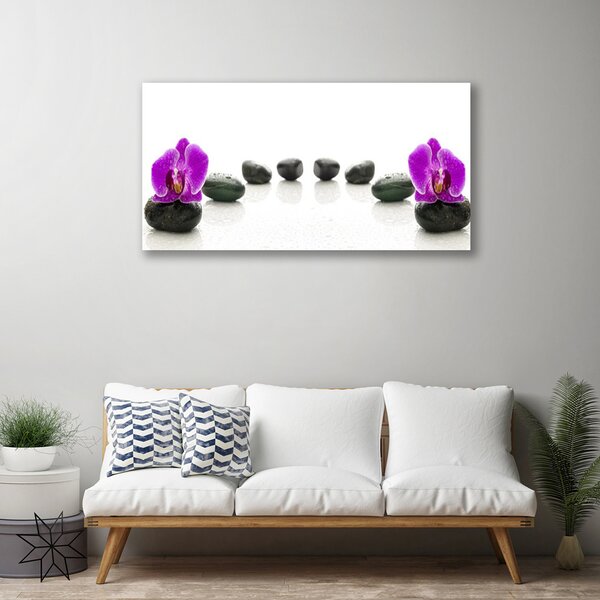Quadro su tela Fiore di ciottoli di orchidee 100x50 cm