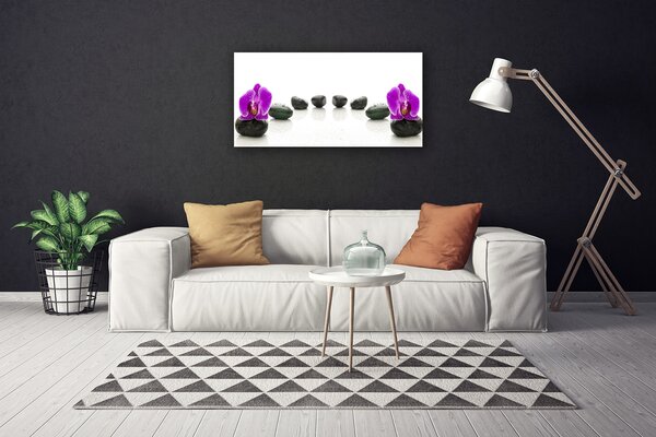 Quadro su tela Fiore di ciottoli di orchidee 100x50 cm