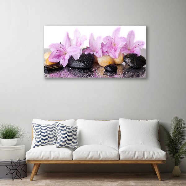 Quadro su tela Fiore di giglio rosa 100x50 cm
