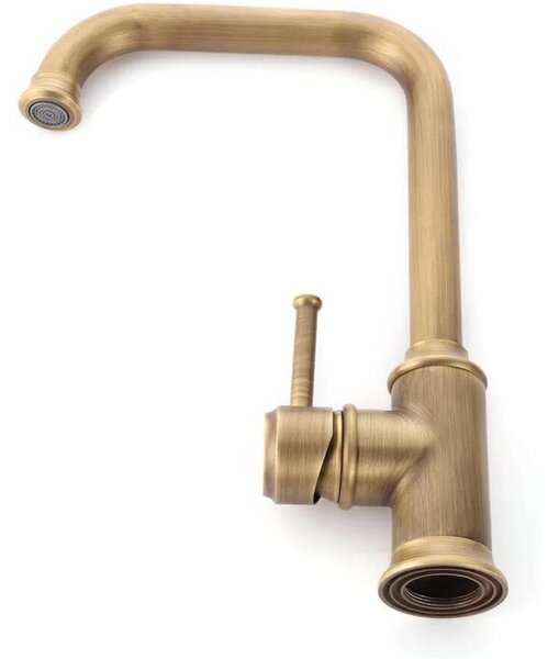 Rubinetteria da bagno - Miscelatore per lavabo - Monocomando - Bocca orientabile - Altezza 25 cm - Montaggio a vista - Ottone - Bronzo