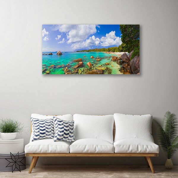 Quadro su tela Paesaggio della spiaggia del mare 100x50 cm