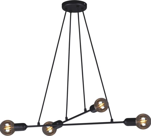 Lampadario SITYA nero 4xE27x60W in metallo, dimensioni: 70x66x43 cm, IP20, Kaja