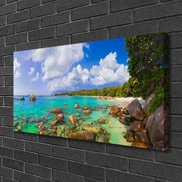 Quadro su tela Paesaggio della spiaggia del mare 100x50 cm