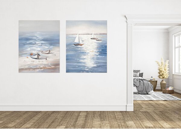 Agave Quadro moderno dipinto a mano con paesaggio marino "Riverbero" 100x80 Tela Dipinti su Tela Quadri per soggiorno