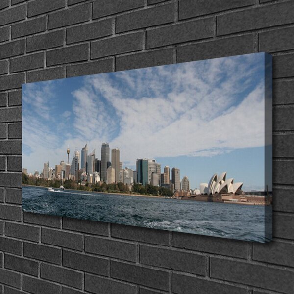 Quadro su tela Sea City Case Sydney 100x50 cm