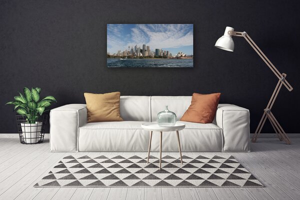 Quadro su tela Sea City Case Sydney 100x50 cm