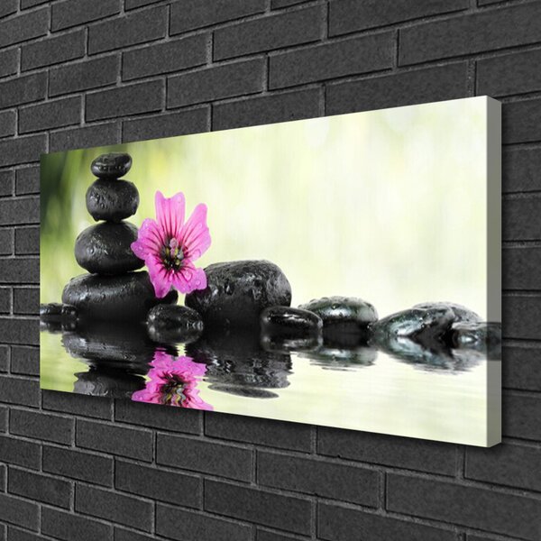Quadro su tela Bel Fiore Sul Muro 100x50 cm