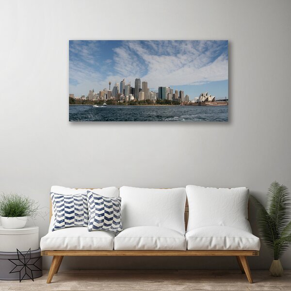 Quadro su tela Sea City Case Sydney 100x50 cm