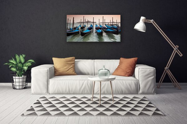 Quadro su tela Barche. Acqua. Architettura 100x50 cm