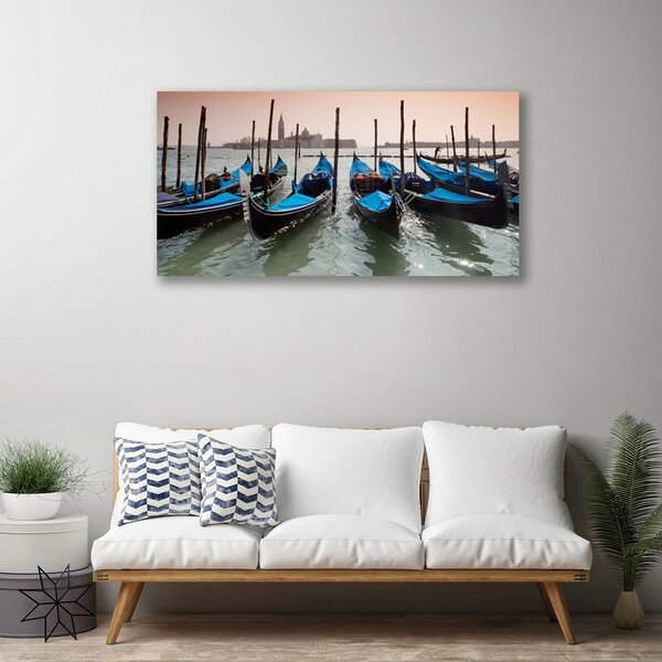 Quadro su tela Barche. Acqua. Architettura 100x50 cm