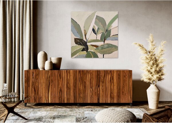 Agave Quadro moderno floreale dipinto a mano su tela "Foliage 2" 90x90 Tela Dipinti su Tela Quadri per soggiorno