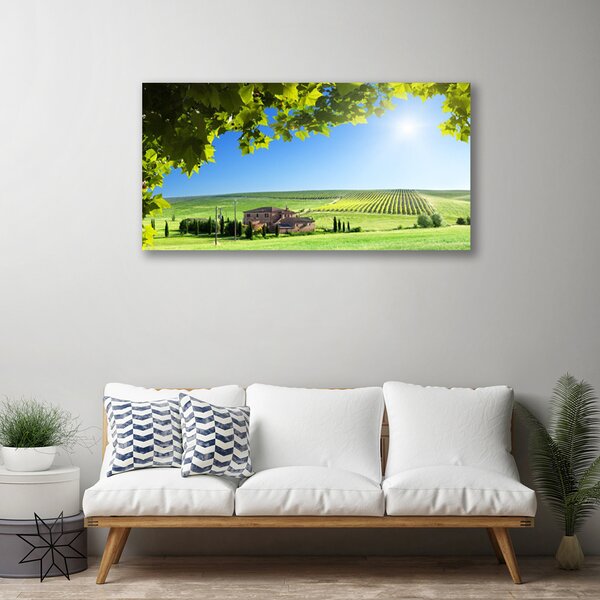 Quadro su tela Campo di foglie paesaggio 100x50 cm