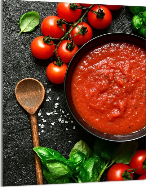 Piastra copri fornelli 40x52 Piastra copri piano cottura in Vetroceramica alzatina in vetro tagliere decorativo, pomodori ardesia