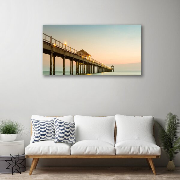Quadro su tela Architettura del ponte sul mare 100x50 cm