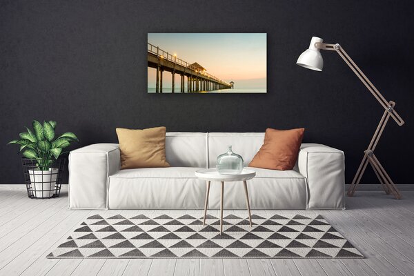 Quadro su tela Architettura del ponte sul mare 100x50 cm