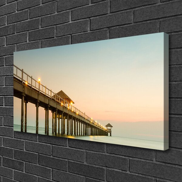 Quadro su tela Architettura del ponte sul mare 100x50 cm