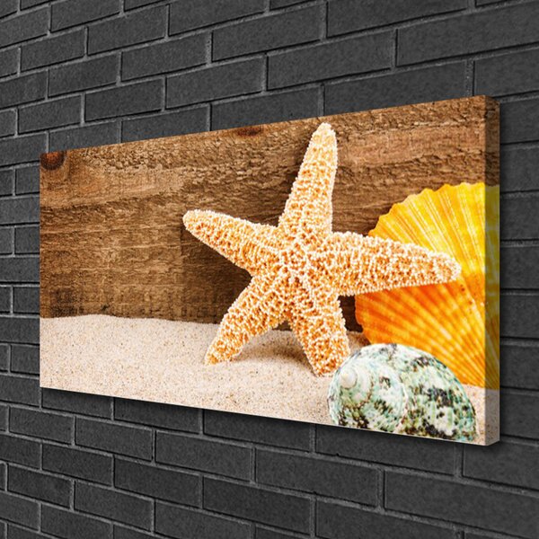 Quadro su tela Arte della stella marina di sabbia 100x50 cm