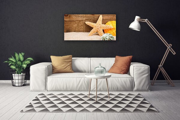 Quadro su tela Arte della stella marina di sabbia 100x50 cm