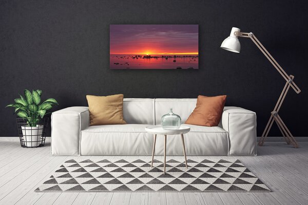 Quadro su tela Mare, sole, paesaggio 100x50 cm